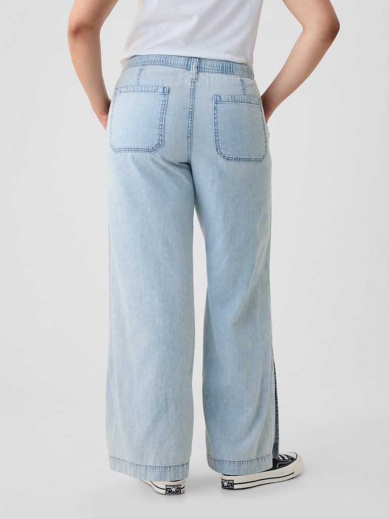 Denim Easy Wide-Leg Pants