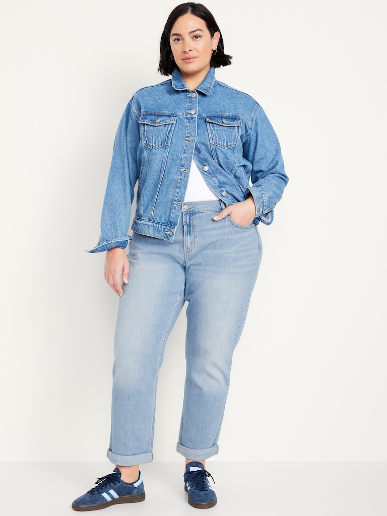 Mid-Rise Wow Boyfriend Straight Jeans