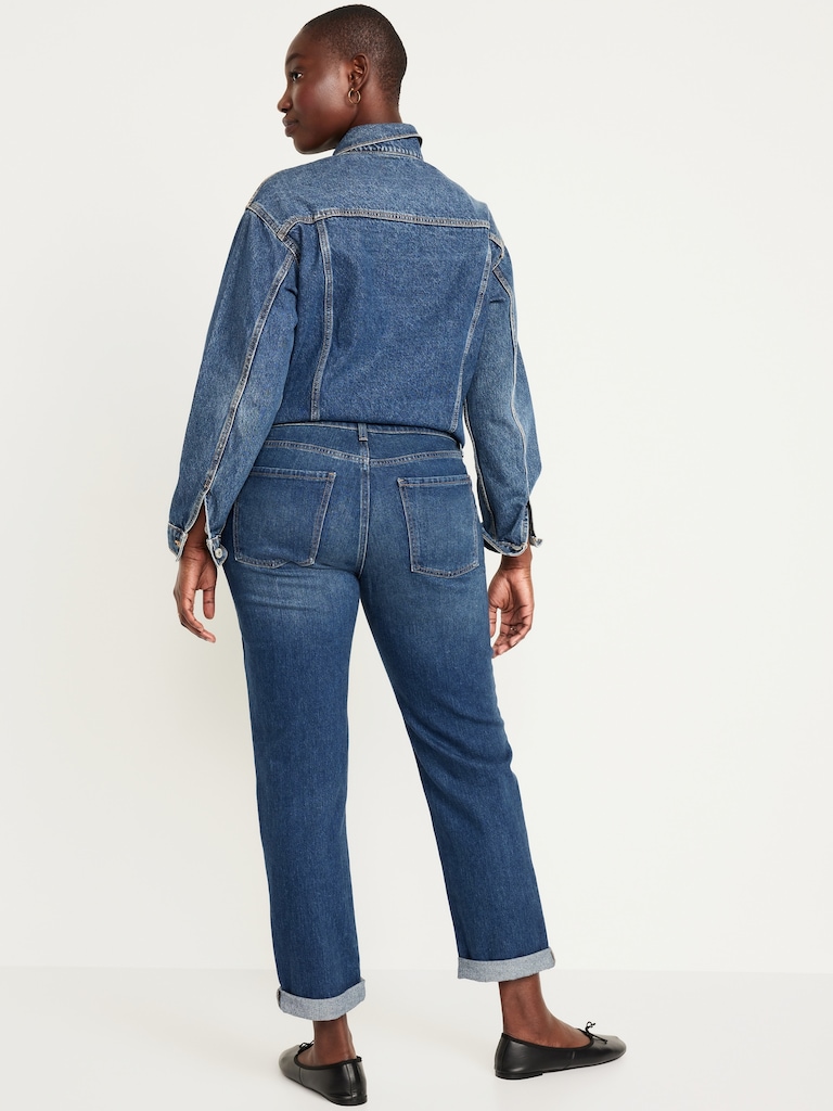 Mid-Rise Wow Boyfriend Straight Jeans