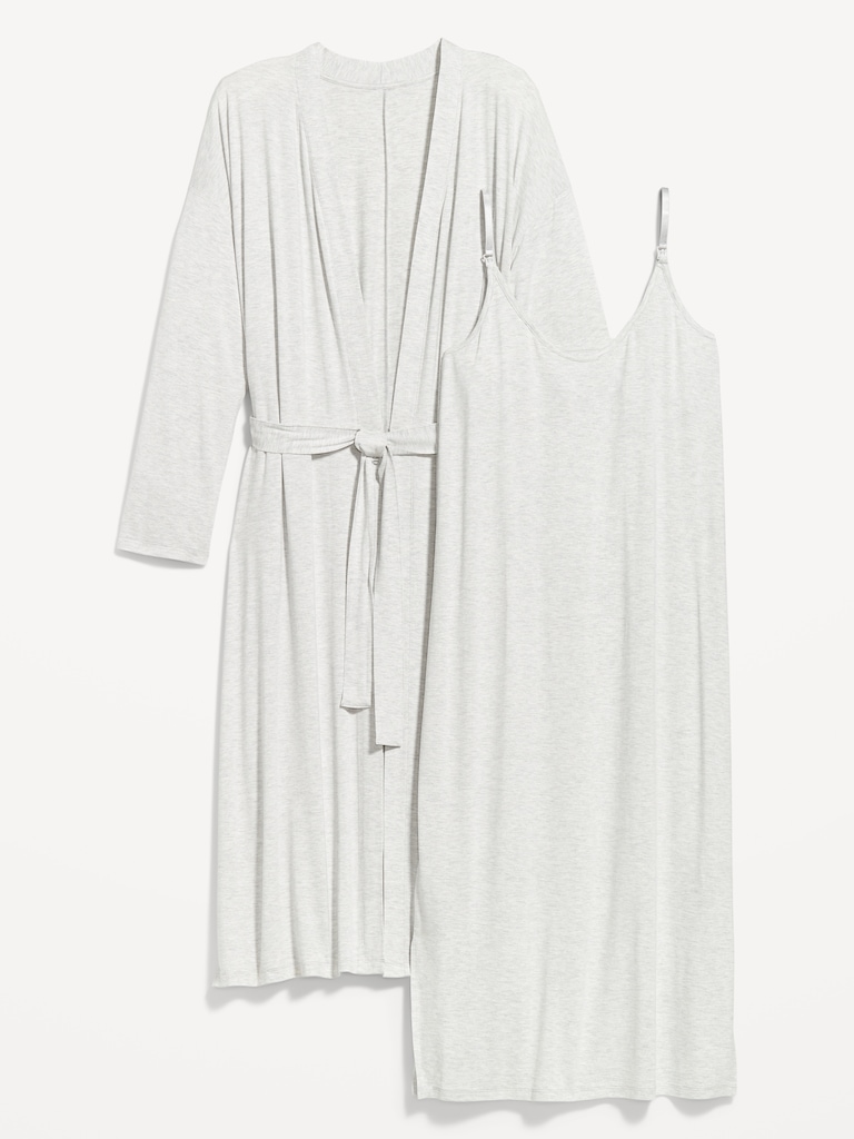Maternity Robe and Nursing Nightgown Set