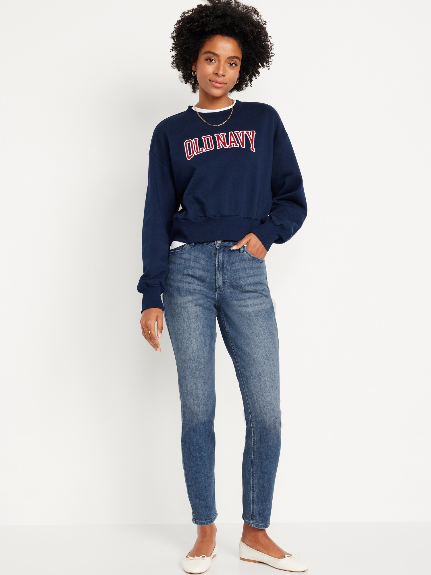 Cropped Hi Rise Wide Leg Jeans for Women Old Navy