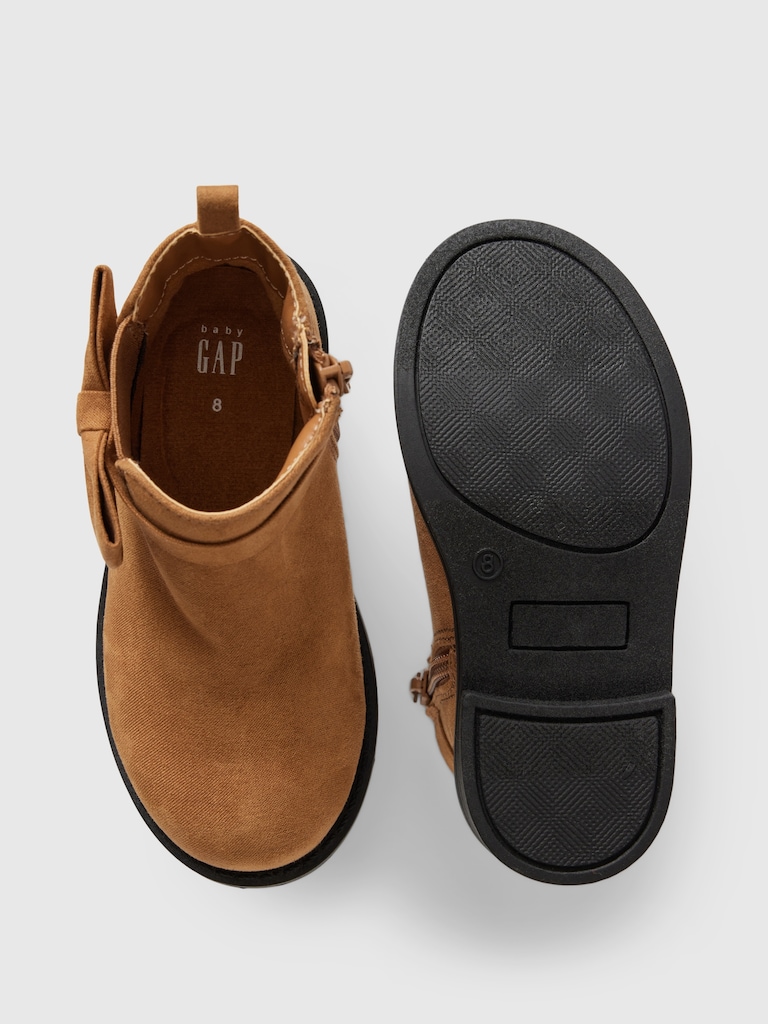 Baby & Toddler Vegan Suede Bow Ankle Boots