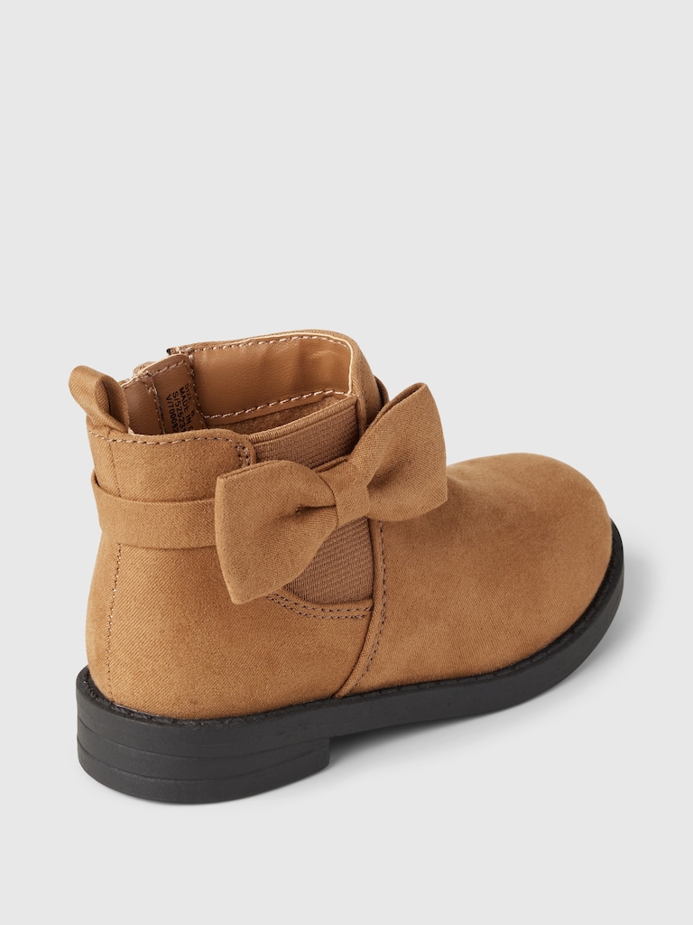 Baby & Toddler Vegan Suede Bow Ankle Boots