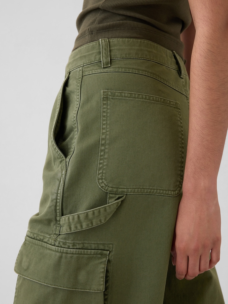 Mid Rise Cargo Baggy Khakis