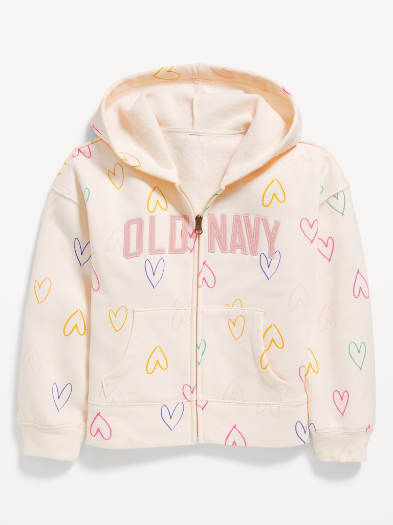 Logo-Graphic Zip Hoodie for Girls