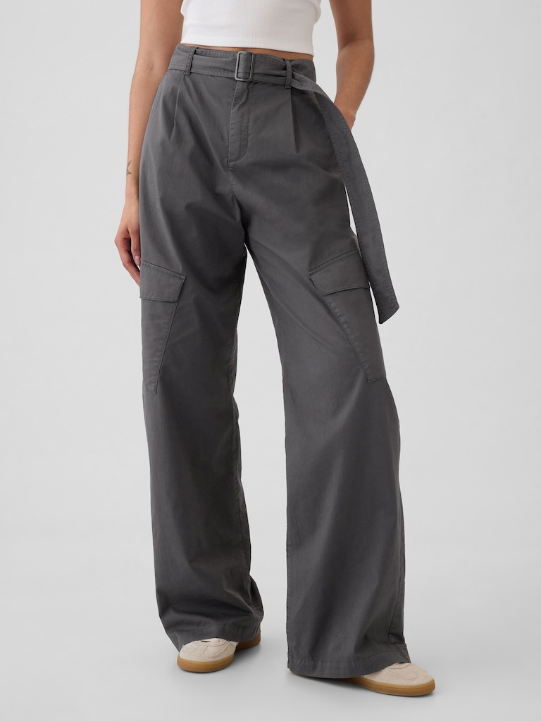 High Rise Baggy Cargo Trousers