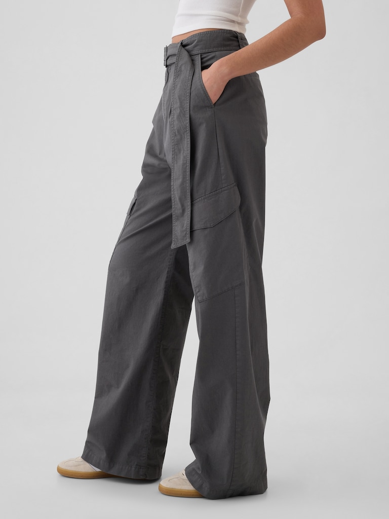 High Rise Baggy Cargo Trousers
