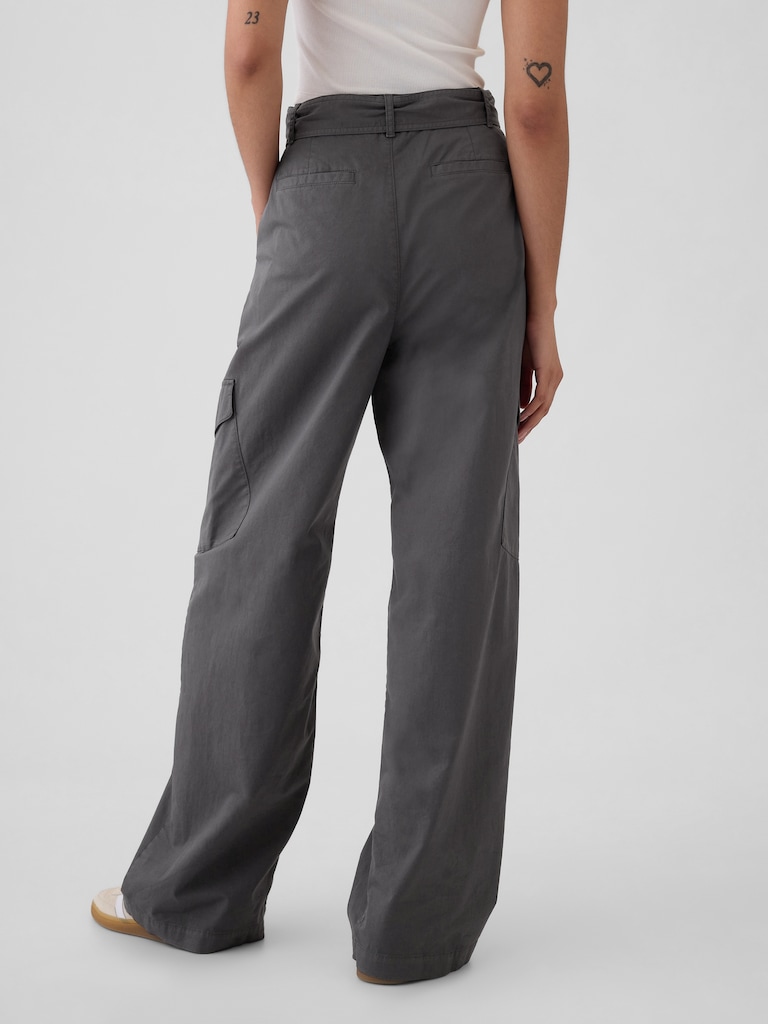 High Rise Baggy Cargo Trousers