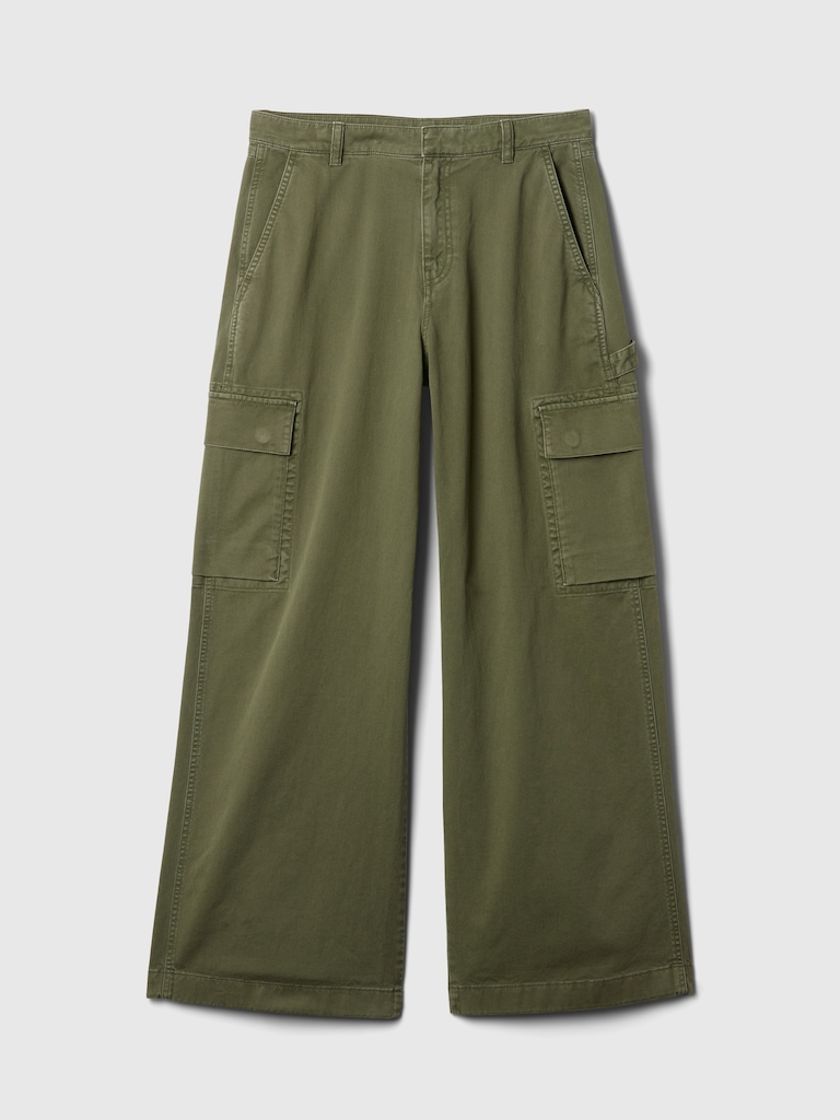 Mid Rise Cargo Baggy Khakis