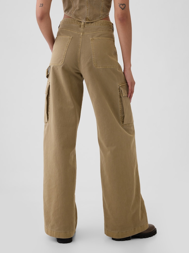 Mid Rise Cargo Baggy Khakis