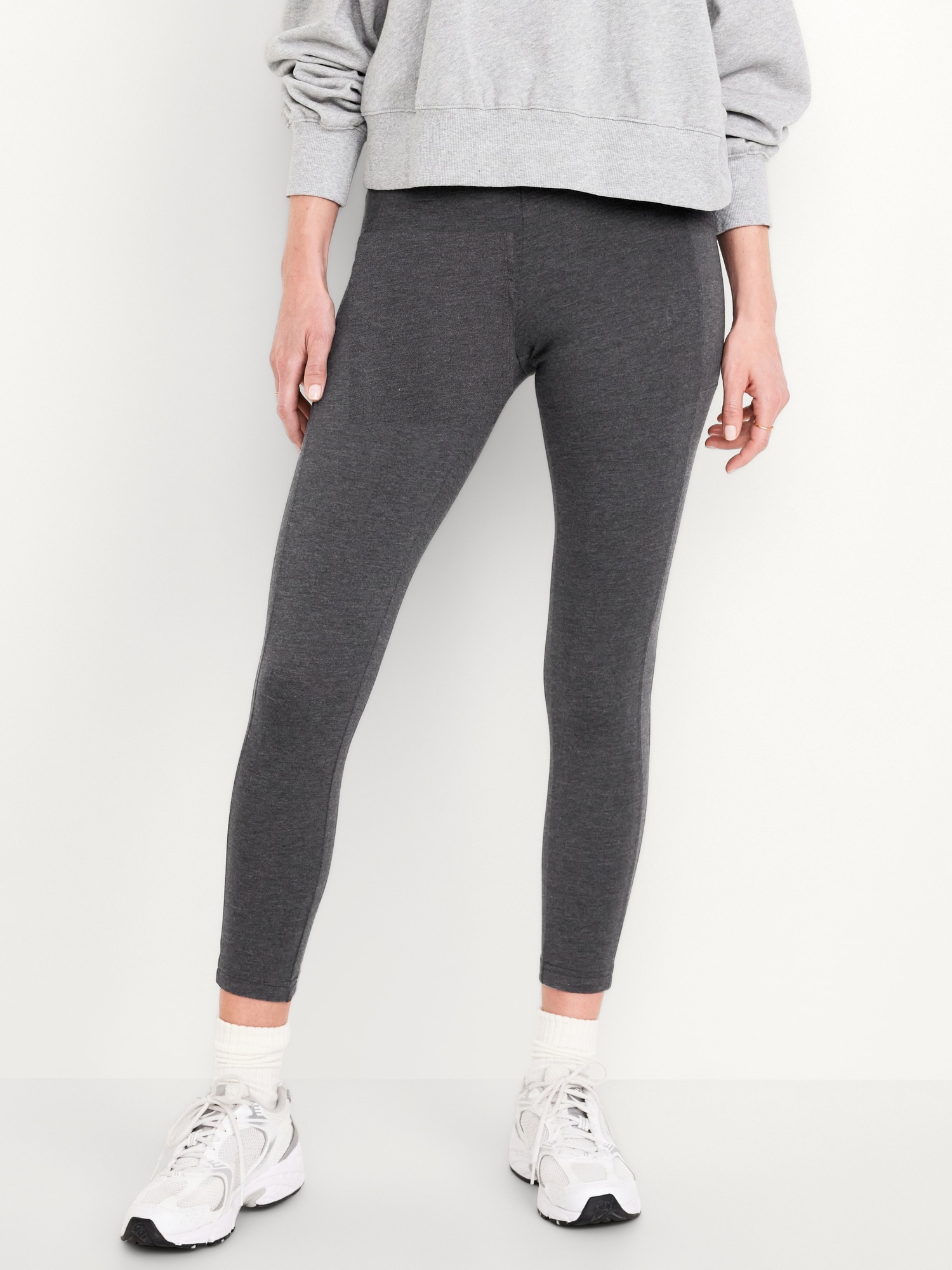 Mid-Rise Jersey Fashion Layering Leggings