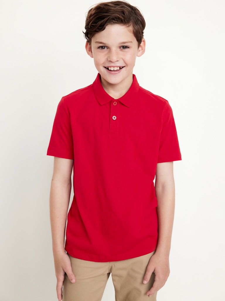School Uniform Jersey Polo Shirt for Boys