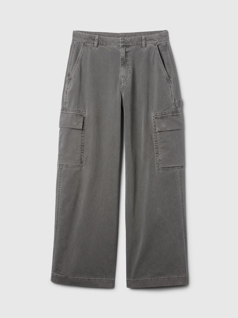 Mid Rise Cargo Baggy Khakis