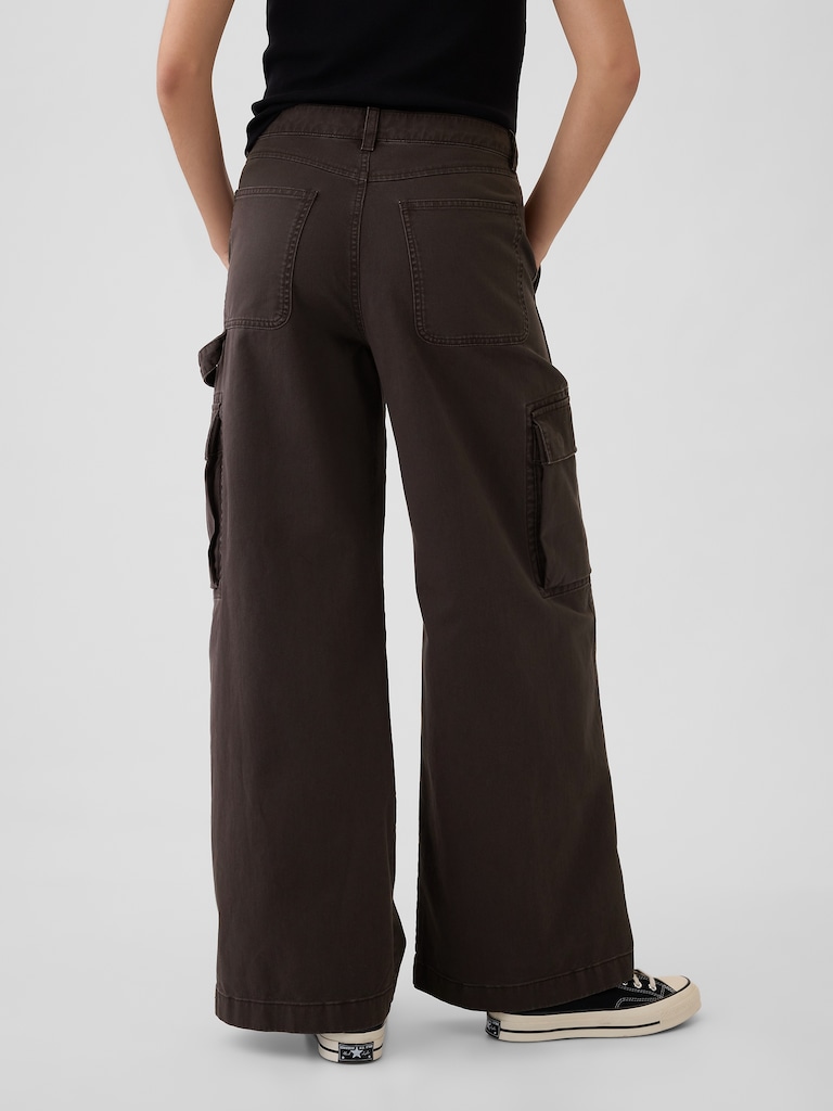 Mid Rise Cargo Baggy Khakis