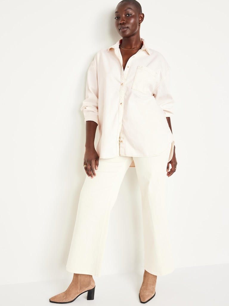 Boyfriend Button-Down Jean Tunic