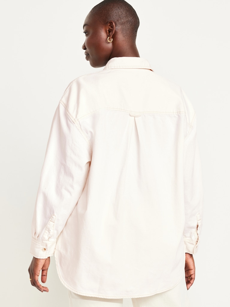 Boyfriend Button-Down Jean Tunic