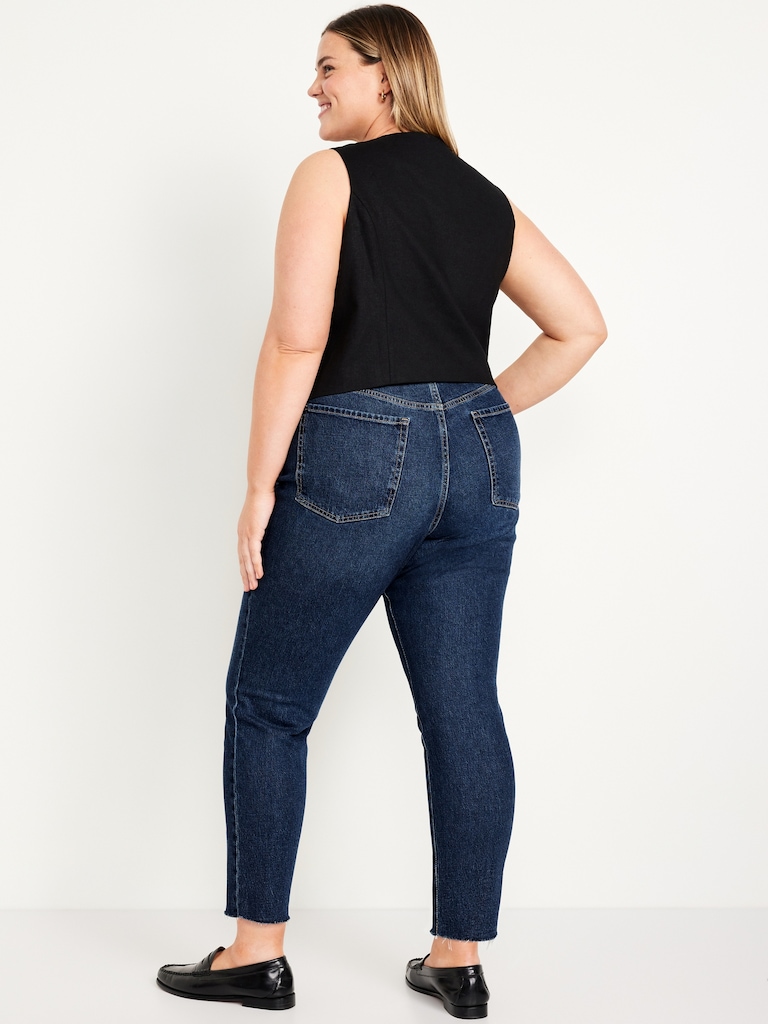 High-Waisted Button-Fly OG Straight Ankle Jeans