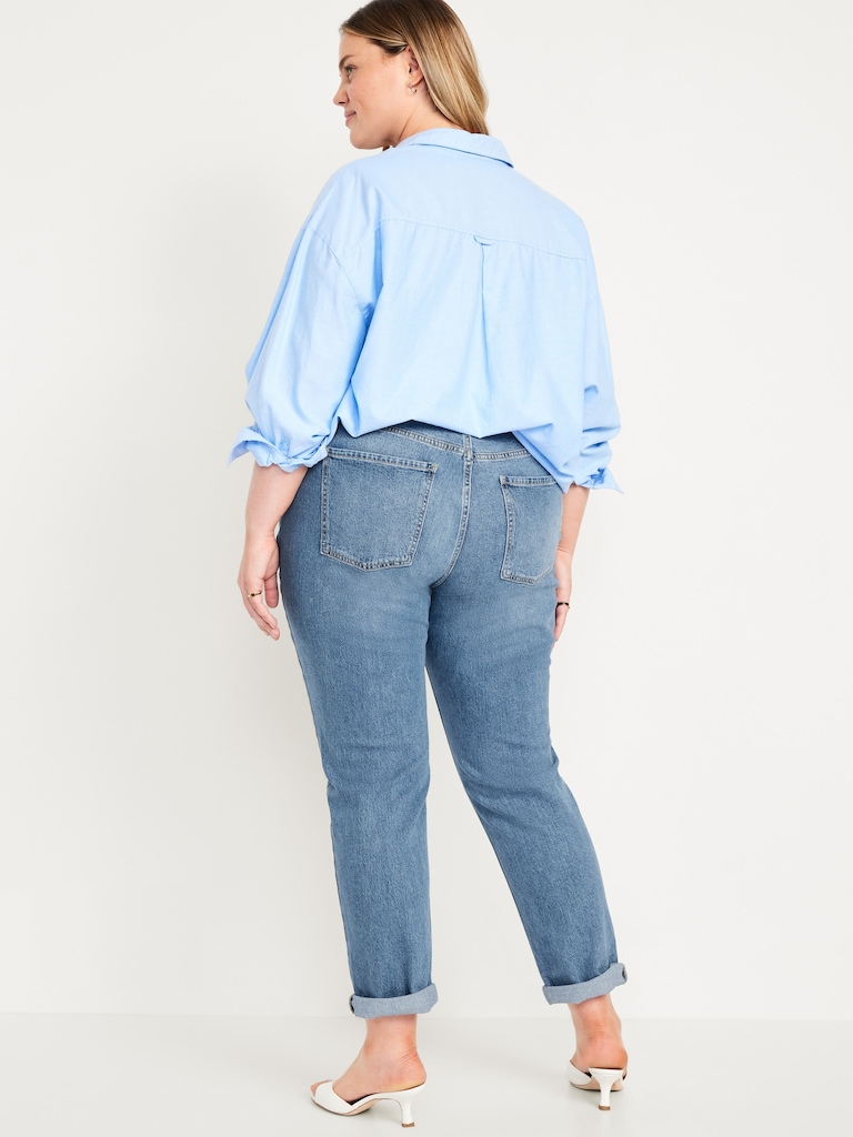 Mid-Rise Wow Boyfriend Straight Jeans