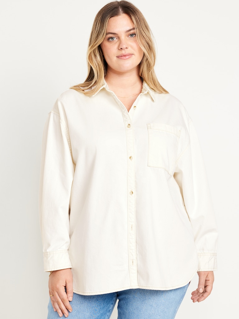 Boyfriend Button-Down Jean Tunic