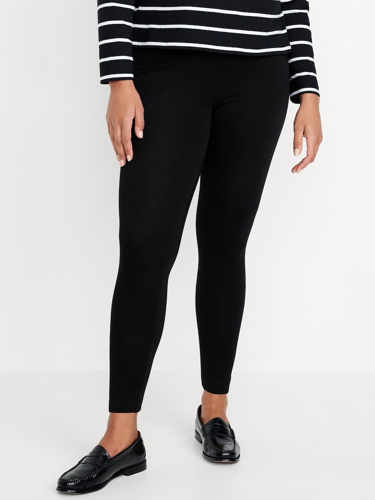 Mid-Rise Jersey Fashion Layering Leggings
