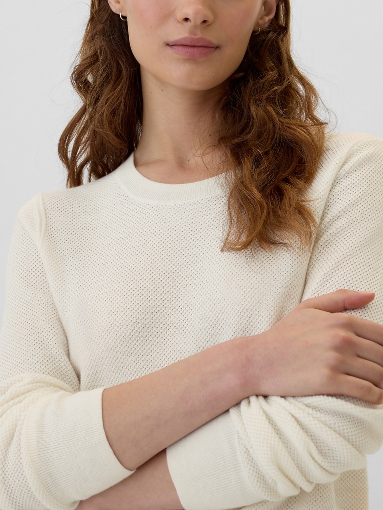 Textured Crewneck Sweater