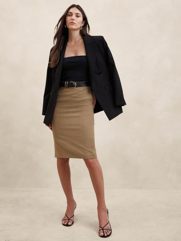 Siena Wool Pencil Skirt