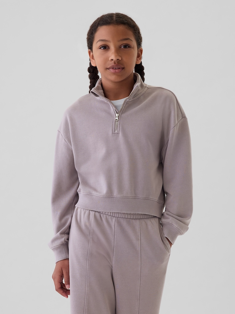 Kids VintageSoft Half-Zip Crop Pullover