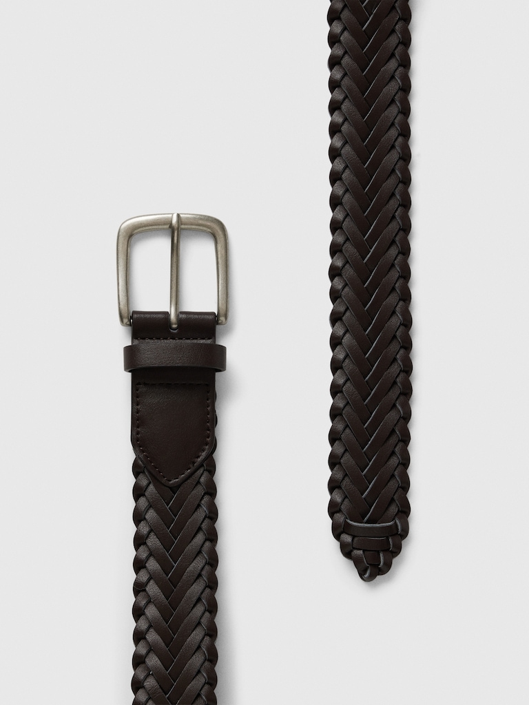 Braided Vegan-Leather Belt