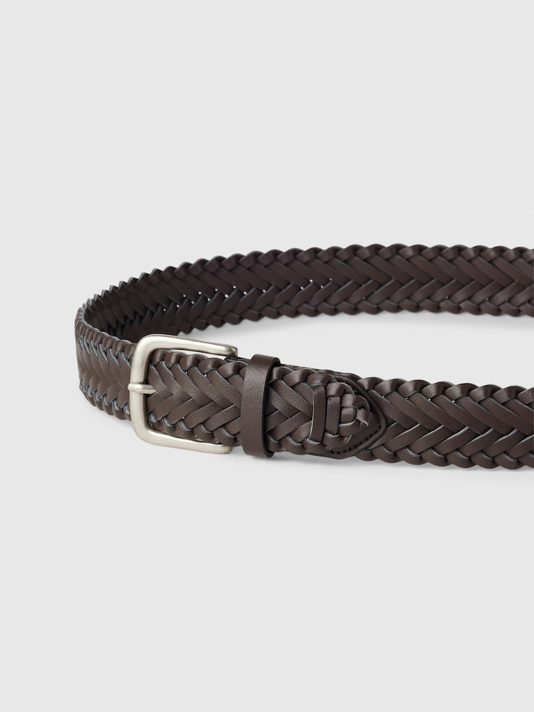 Braided Vegan-Leather Belt