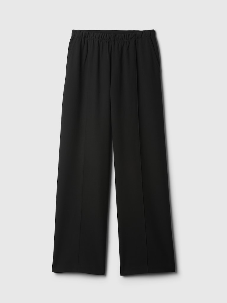 Wide-Leg Seamed Easy Pants