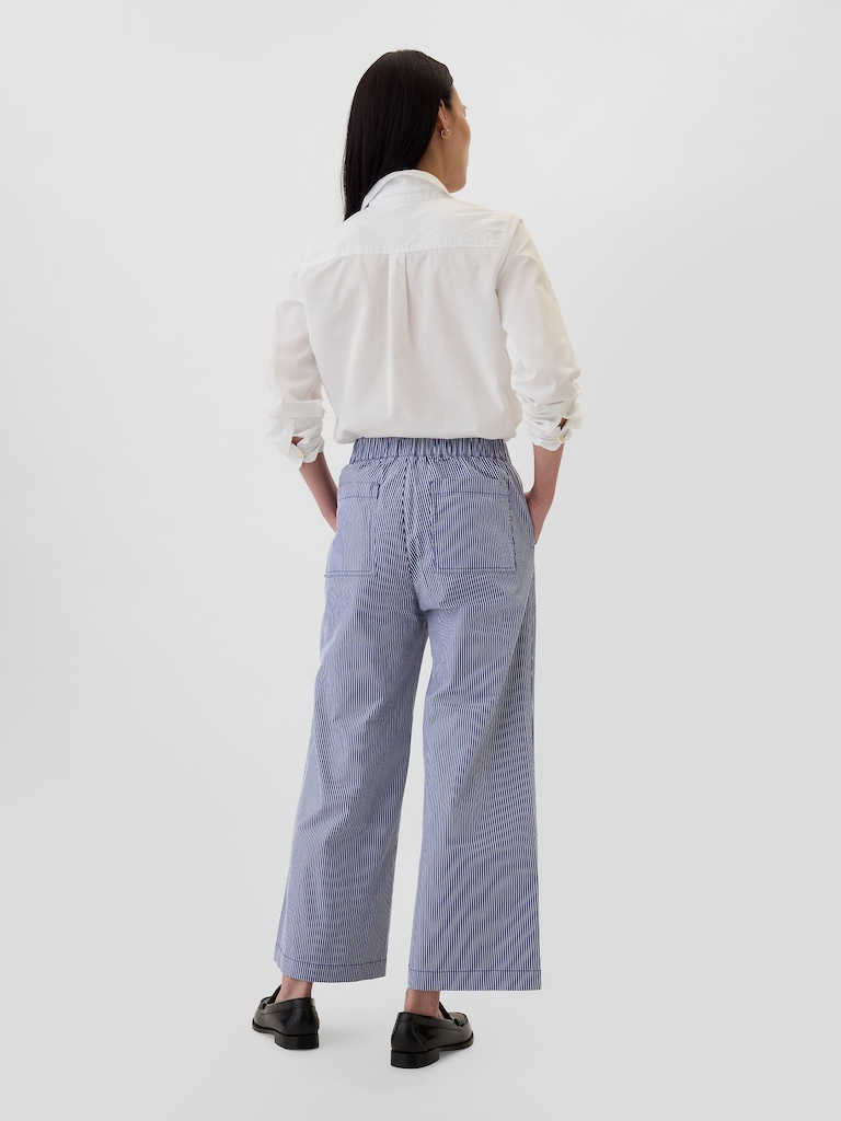 High Rise Easy Stripe Wide-Leg Khakis