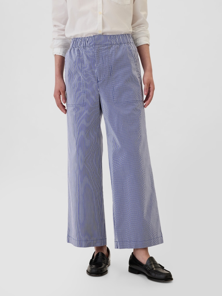 High Rise Easy Stripe Wide-Leg Khakis