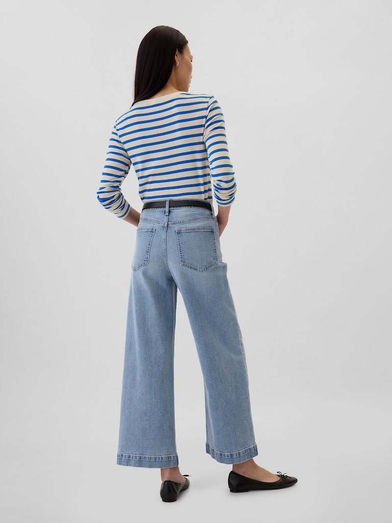 High Rise Wide-Leg Crop Jeans