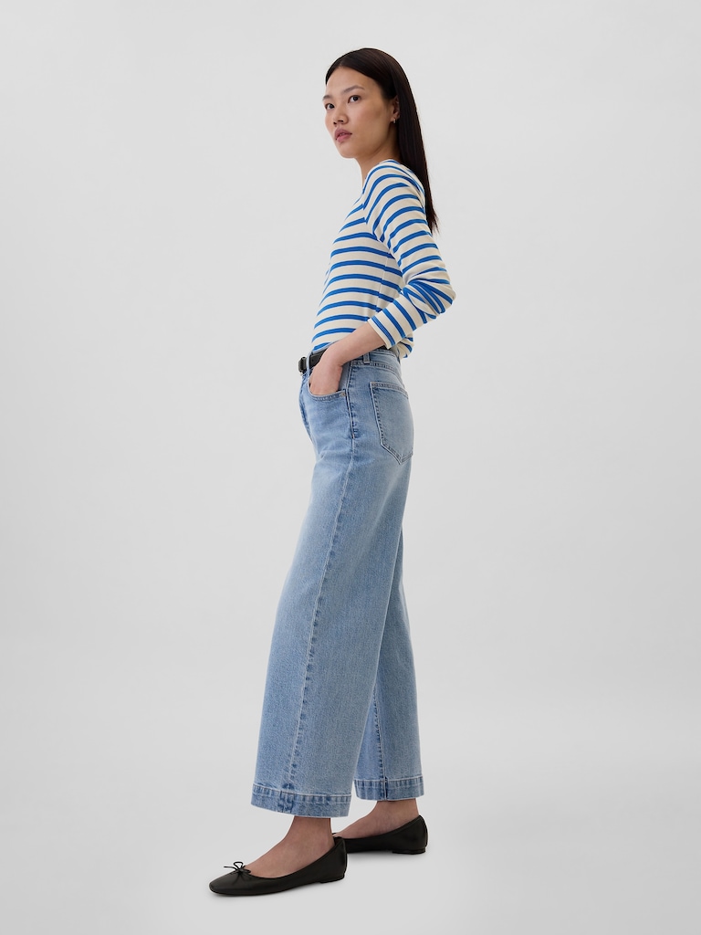 High Rise Wide-Leg Crop Jeans
