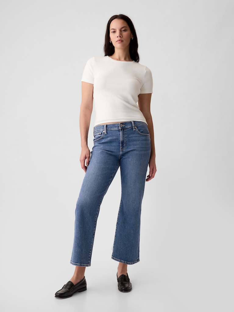 Mid Rise Kick Fit Jeans