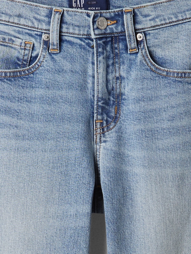 Mid Rise Kick Fit Jeans