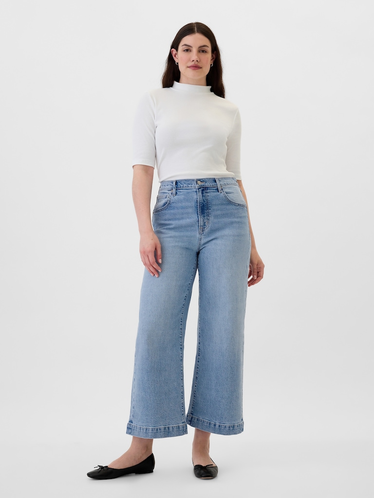 High Rise Wide-Leg Crop Jeans