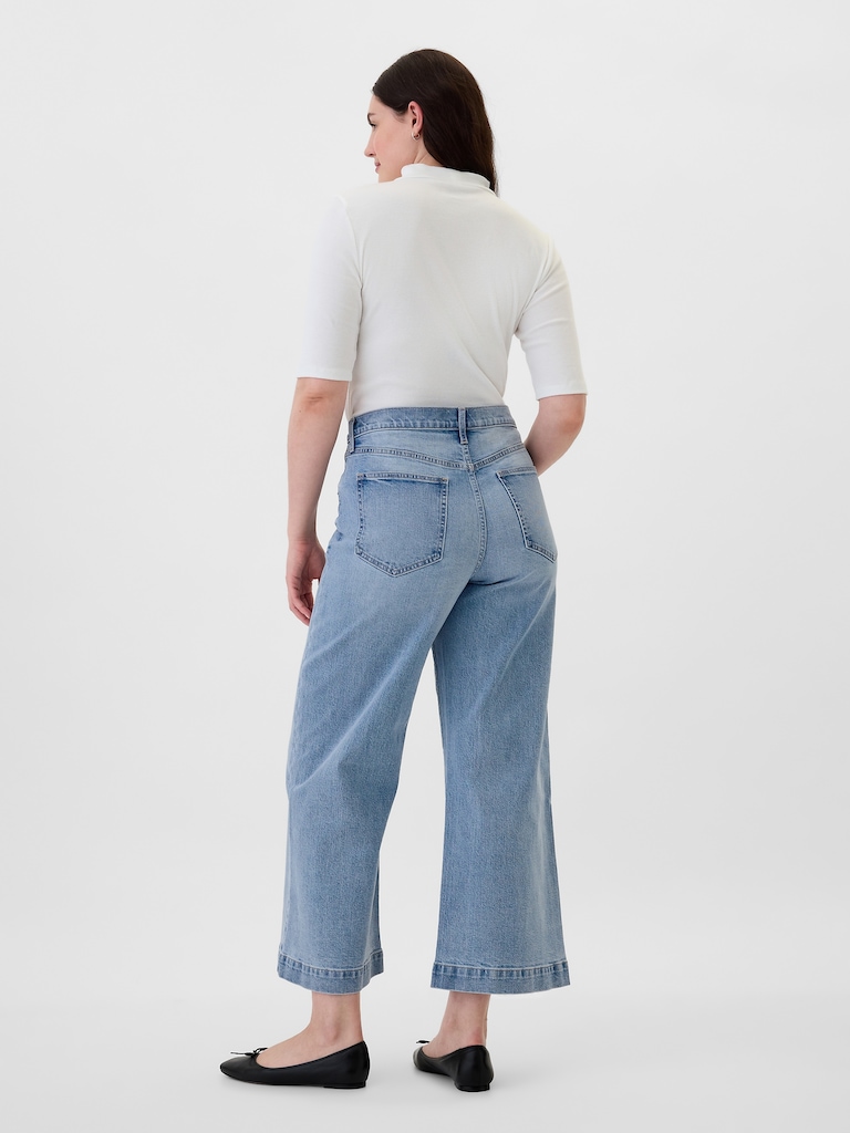 High Rise Wide-Leg Crop Jeans