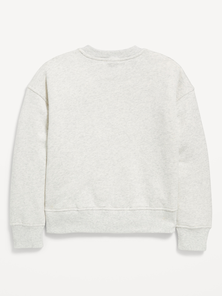 Vintage Oversized Crew-Neck Sweatshirt for Girls
