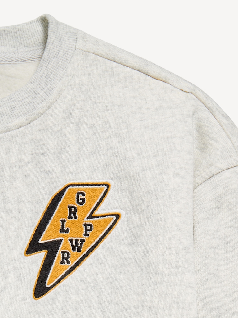 Vintage Oversized Crew-Neck Sweatshirt for Girls