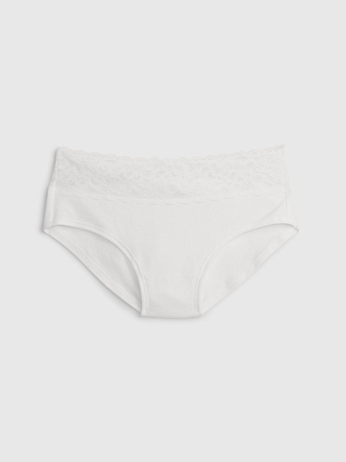 Organic Stretch Cotton Lace-Trim Hipster