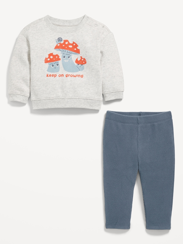 Crew-Neck Sweatshirt and Cozy-Knit Pants Set for Baby