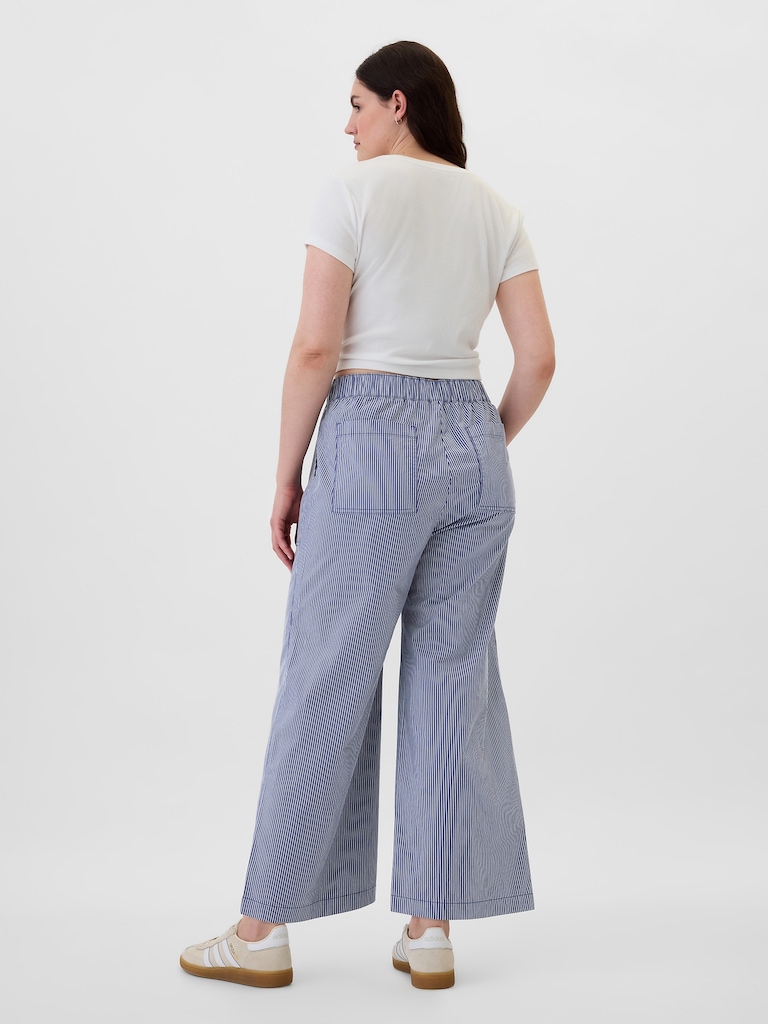 High Rise Easy Stripe Wide-Leg Khakis