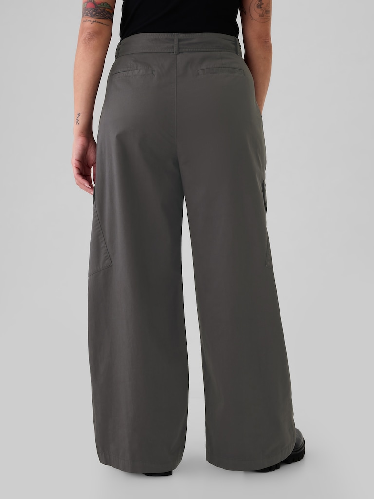 High Rise Baggy Cargo Trousers