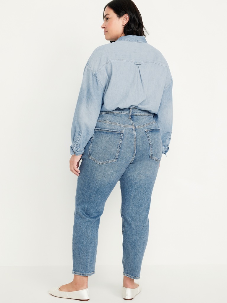 High-Waisted OG Straight Ripped Ankle Jeans