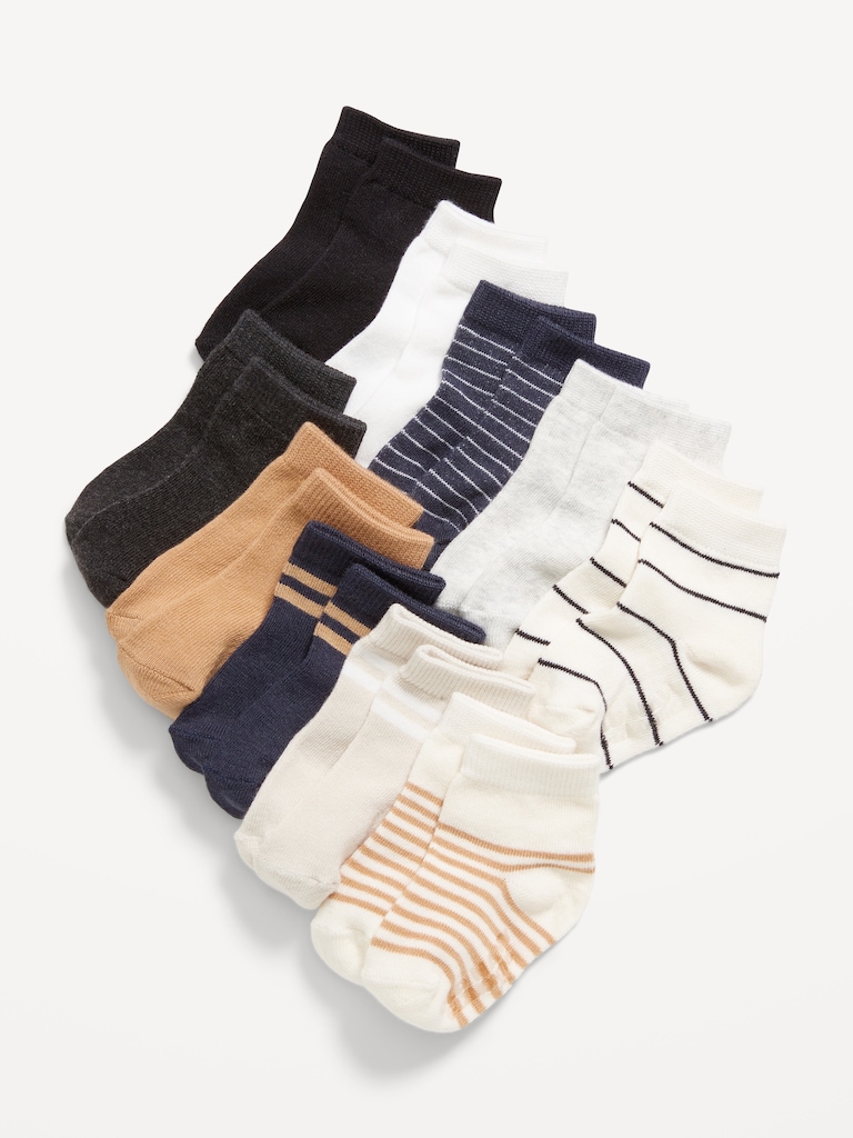Unisex Crew Socks 10-Pack for Toddler & Baby