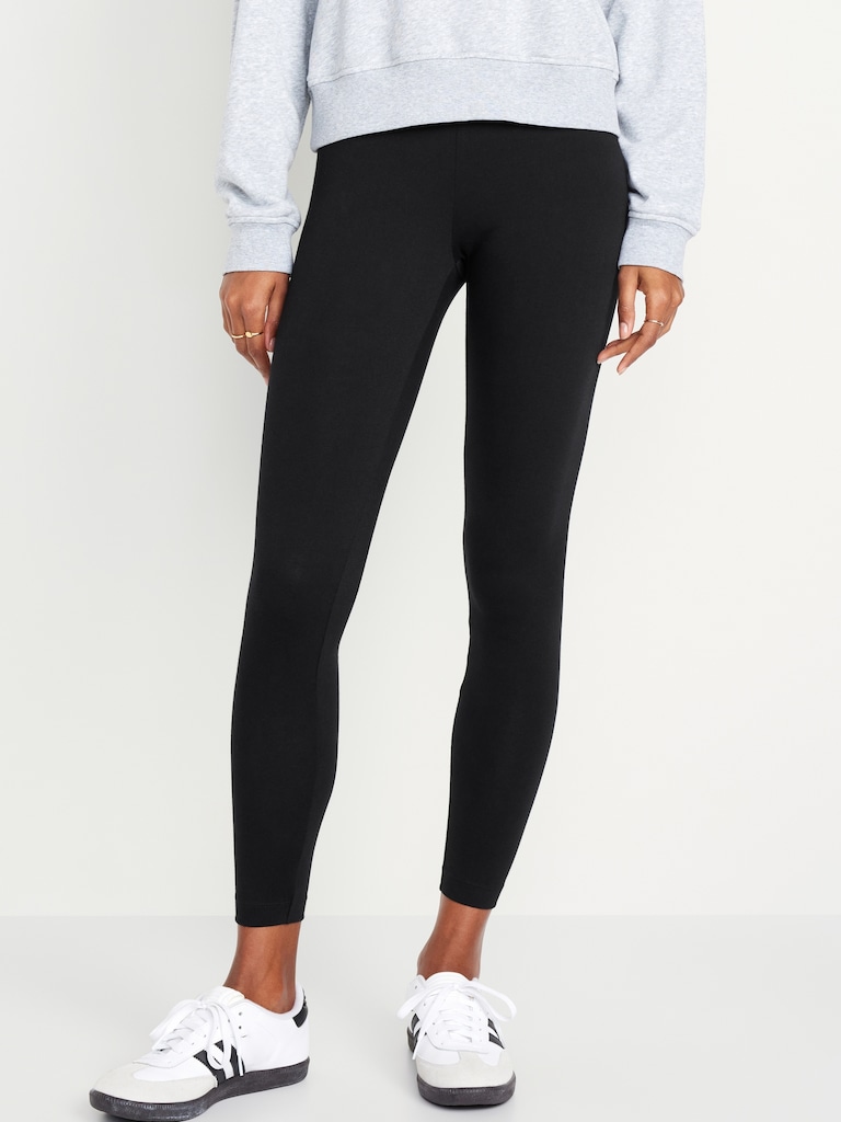 Mid-Rise Jersey Fashion Layering Leggings