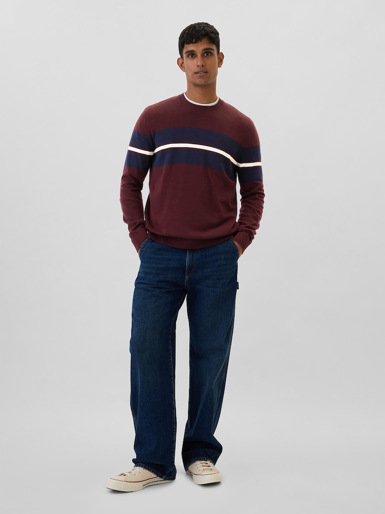 Colorblock Crewneck Sweater