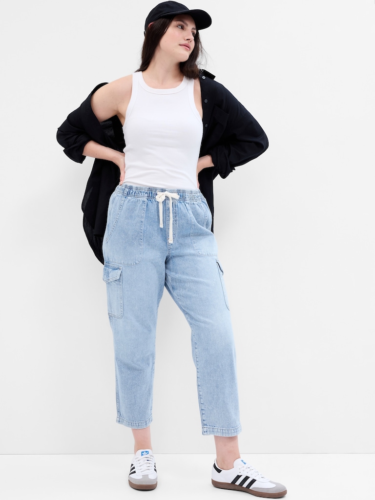 Mid Rise Easy Cargo Jeans