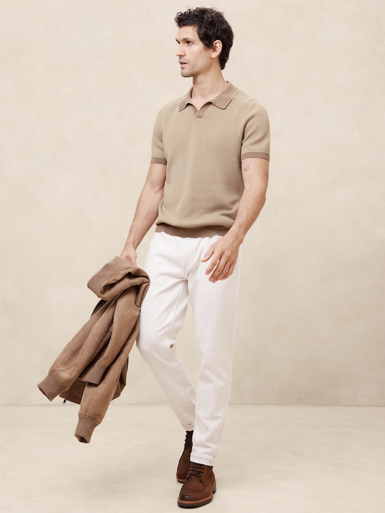 Birdseye Stitch Sweater Polo